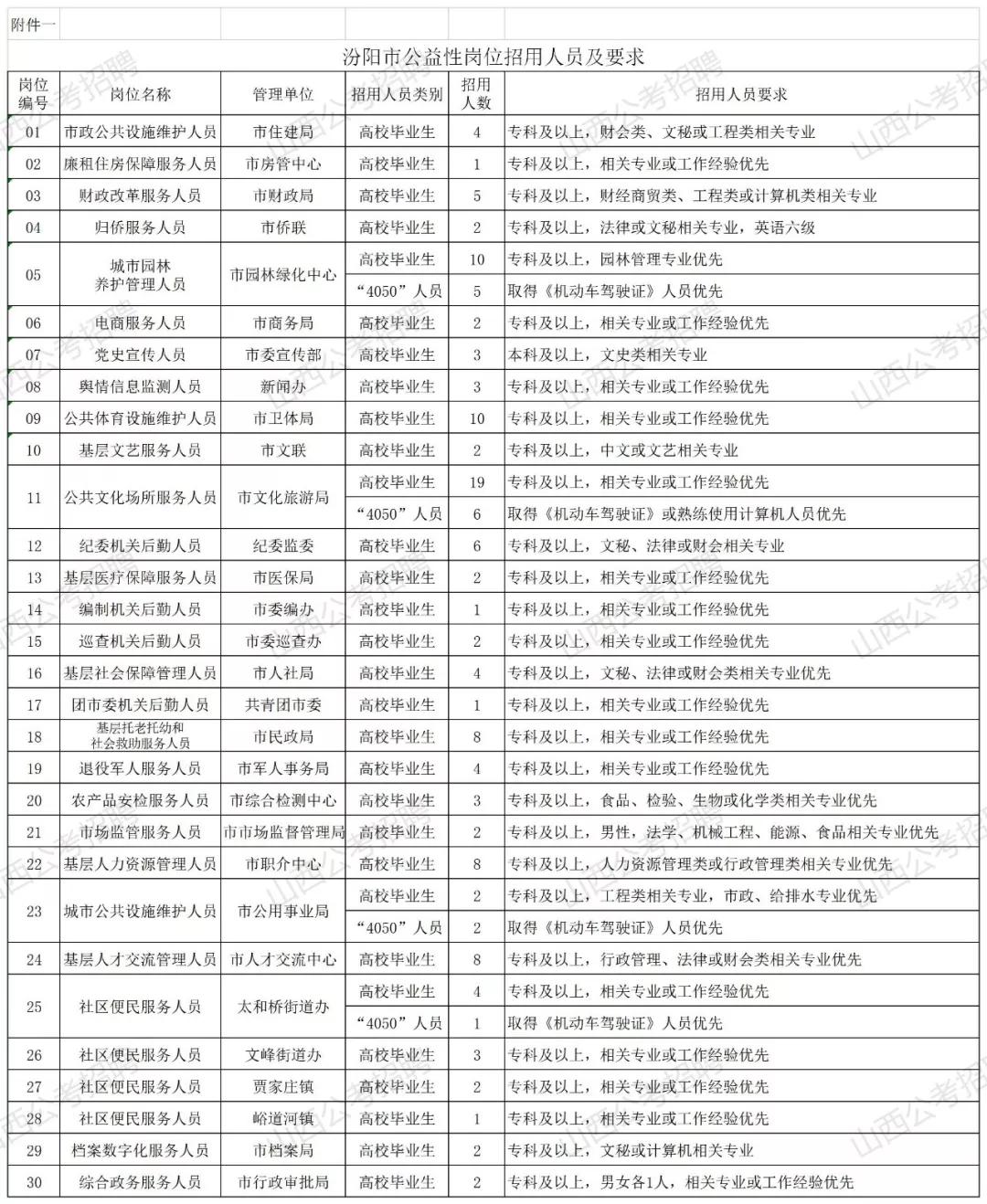 汾阳市人社局最新招聘信息概览